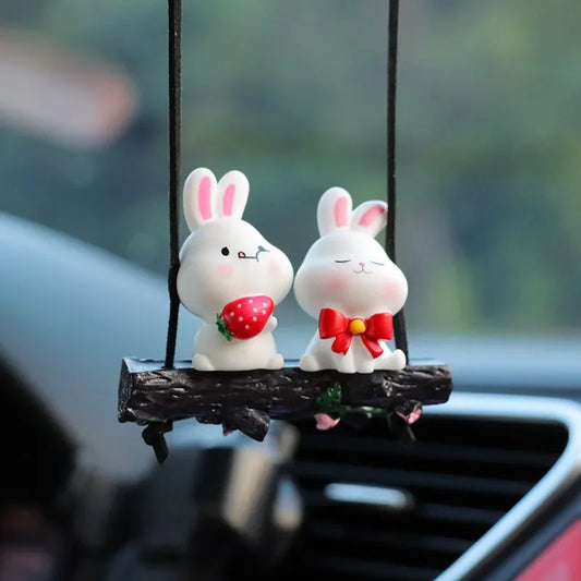 Cartoon 3D Rabbit Car Ornament